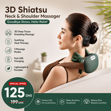 Say Goodbye to Neck Pain – 3D Shiatsu Neck & Shoulder Massager with Heat | Deep Tissue Pain Relief